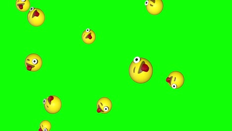 Zunge-3D-Emojis-Fallender-Grüner-Bildschirm
